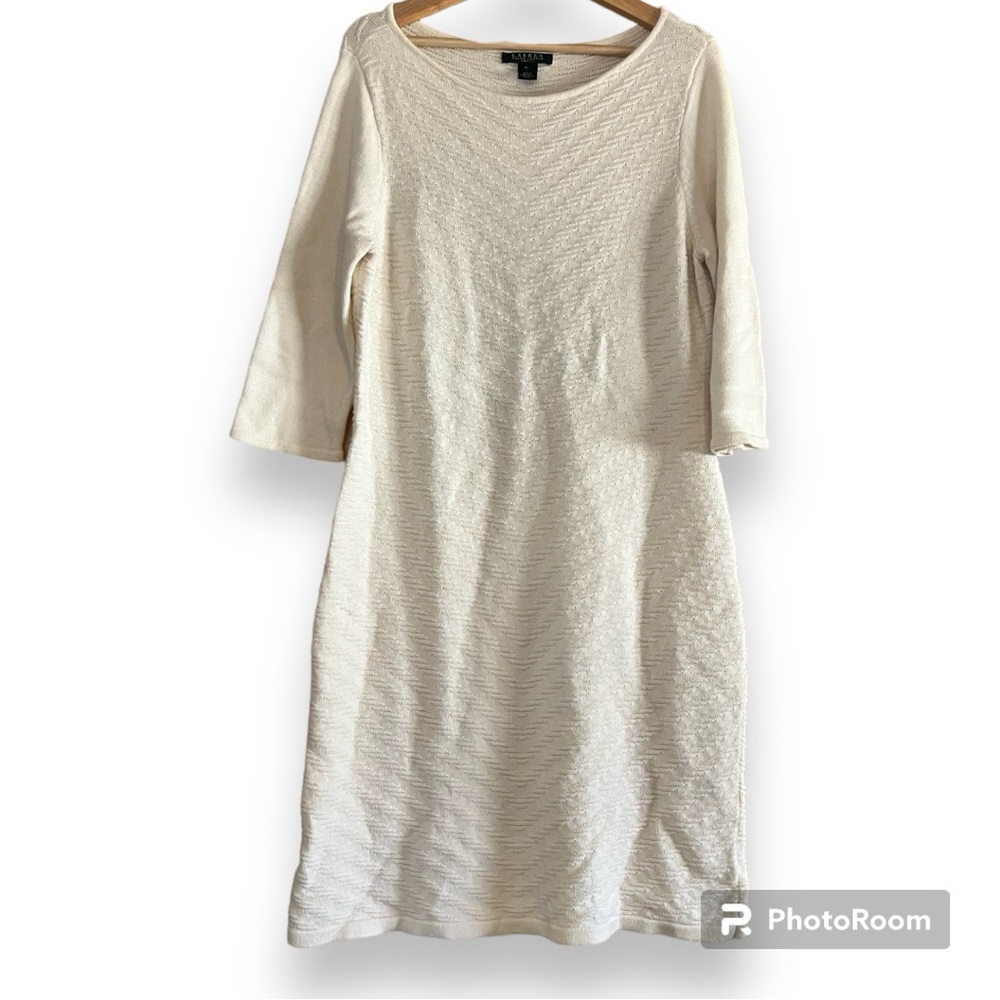 Lauren Ralph Lauren cream sweater dress - size XL